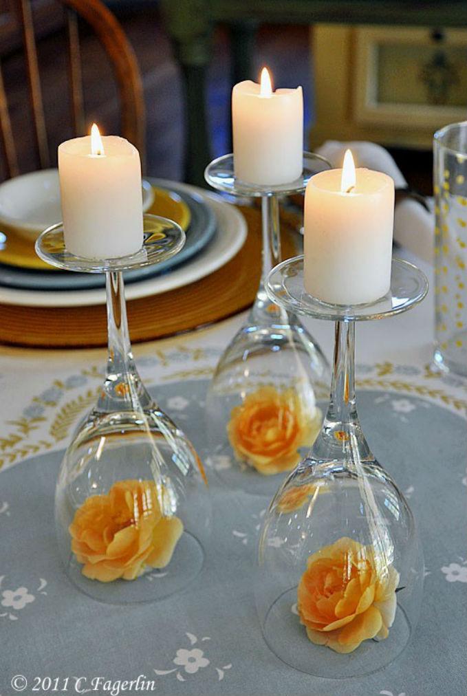 Thanksgiving table 1 - with creative handmade candleholders