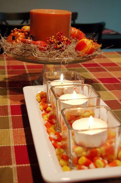 Thanksgiving table - with candle centerpiece