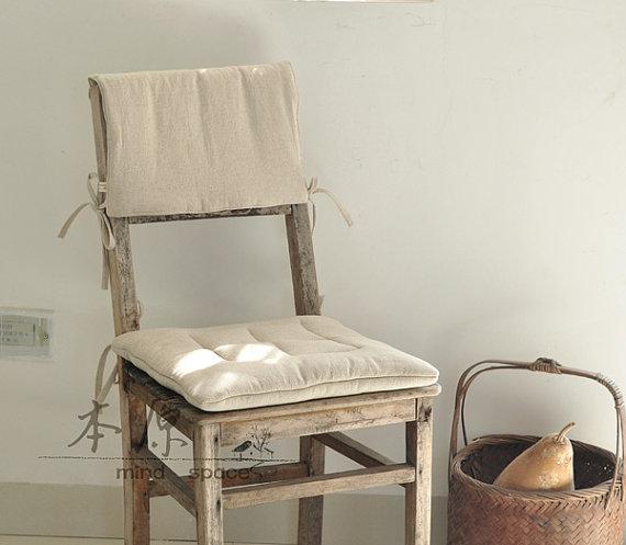 White chair cushion - on vintage chair