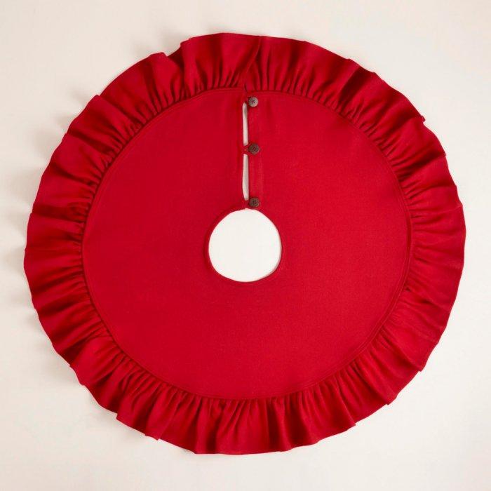 Ruffled Red Burlap Tree Skirt