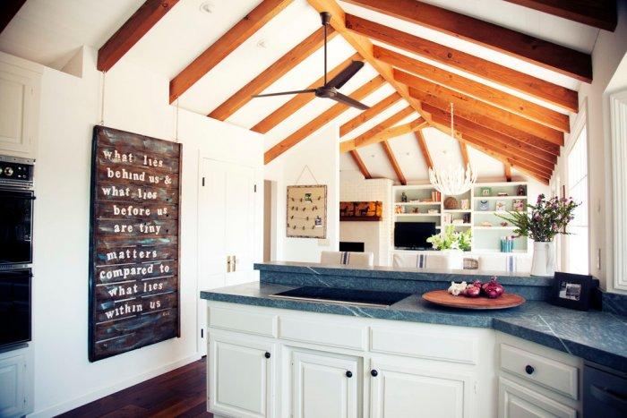 Black wood sign - in mountain cottage kitchen