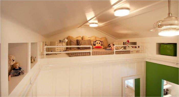 Ceiling loft bed - with cozy cushions