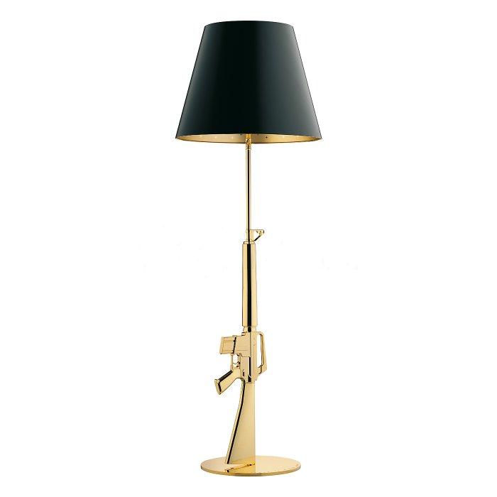 Gold floor lamp - with gun base