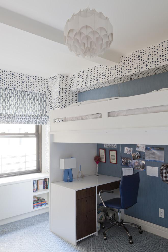 Scandinavian loft bed - and paper chandelier