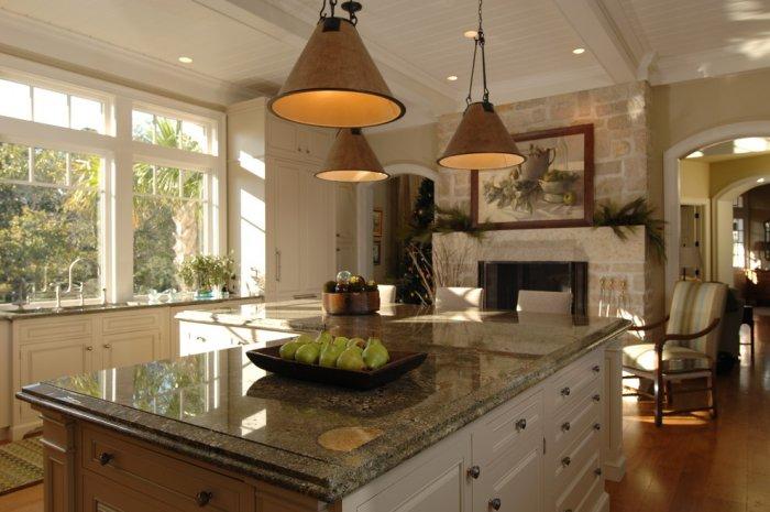 Seafoam Green Granite Countertop - in traditional kitchen