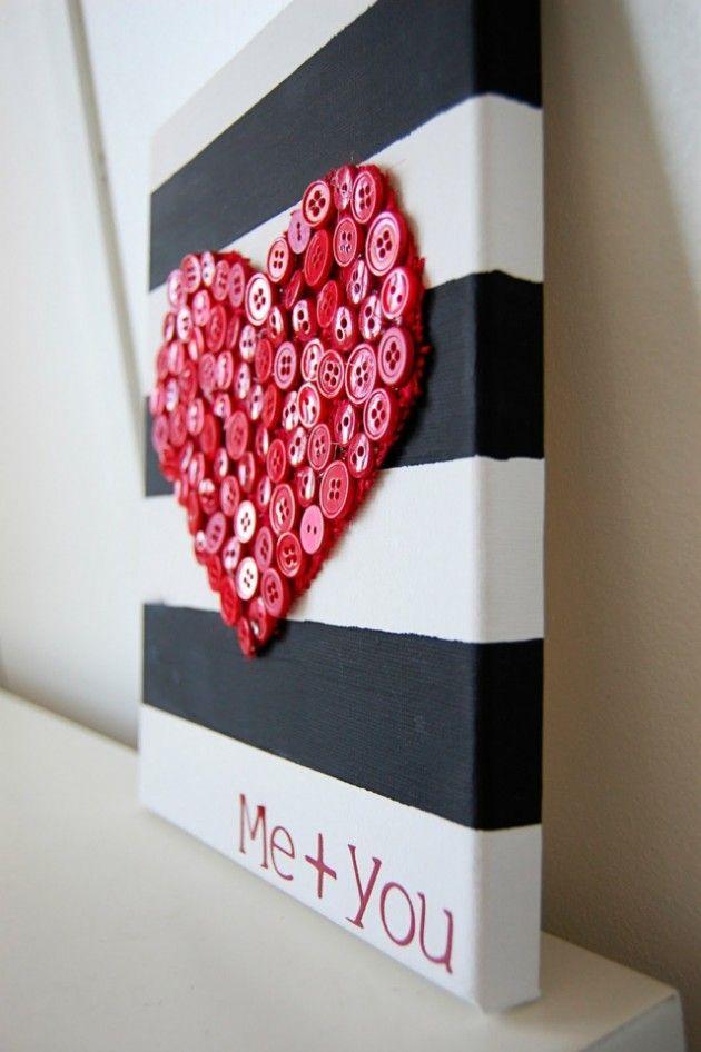 Valentine's day DIY heart - made of buttons