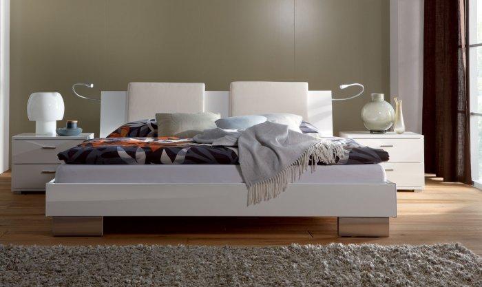 White designer bed - with white frame