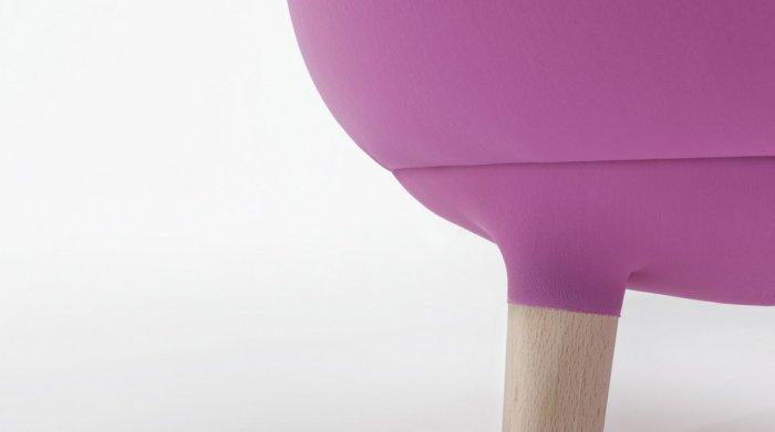 Wooden stool legs - with pink top