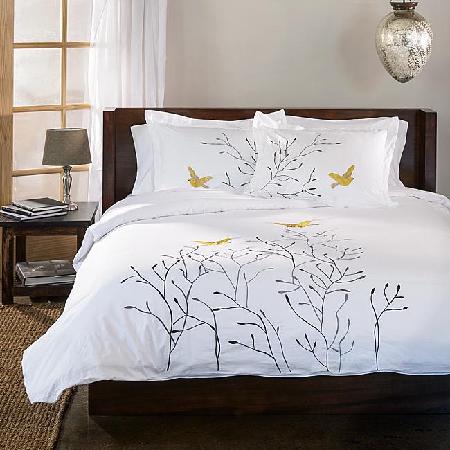 Birds duvet cover set - with branches and birds