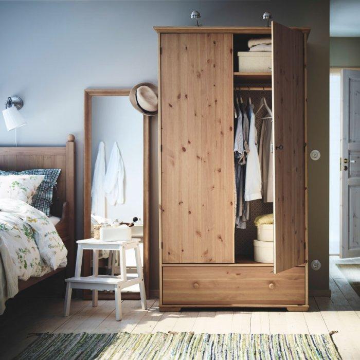 Wood bedroom wardrobe - with two doors