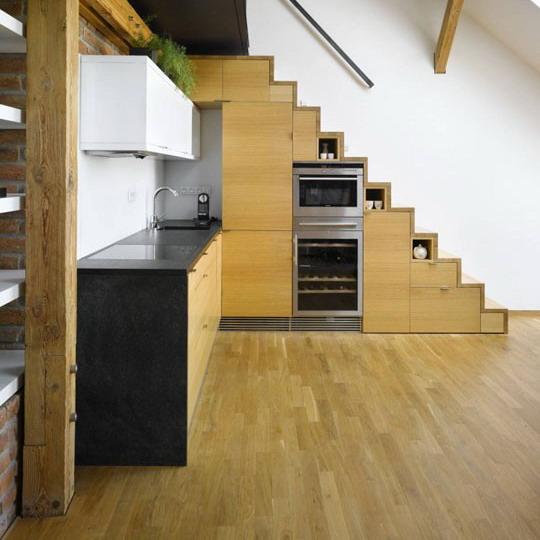 storage ideas under stairs in kitchen4