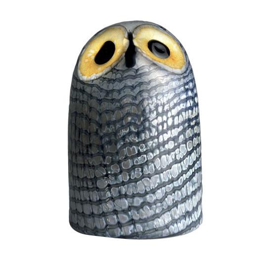 Funny owl glass figurine - with yellow eyes