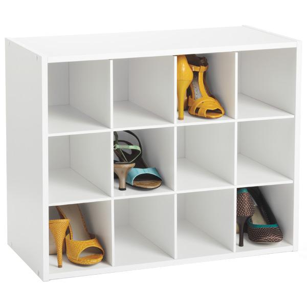 Shoes closet organizer - made of white wood
