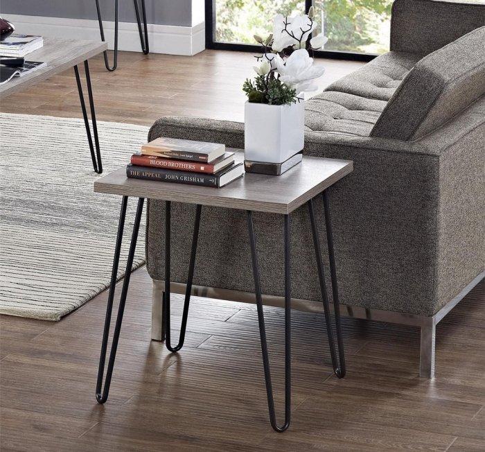 Wooden accent table - with metal legs
