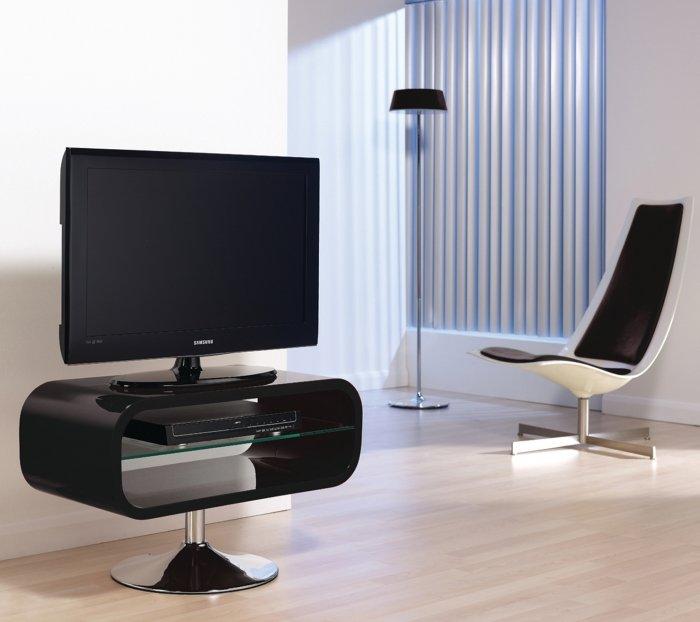 Black TV stand - with contemporary design