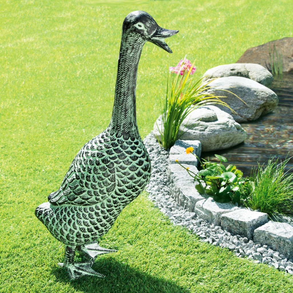 Duck garden sculpture - on the grass