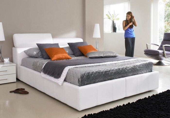 Large queen size bed - in white