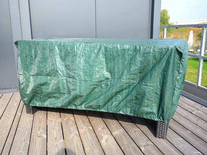 Table patio furniture cover - in green color