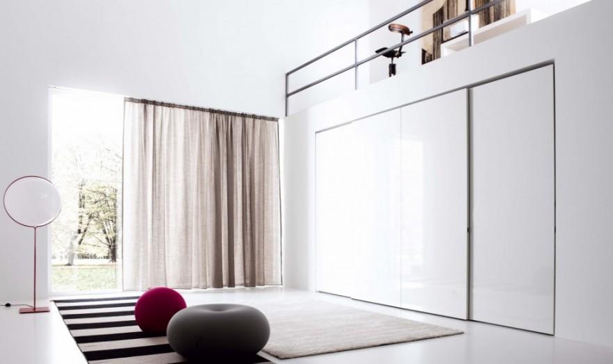 Contemporary fitted wardrobe - in white color