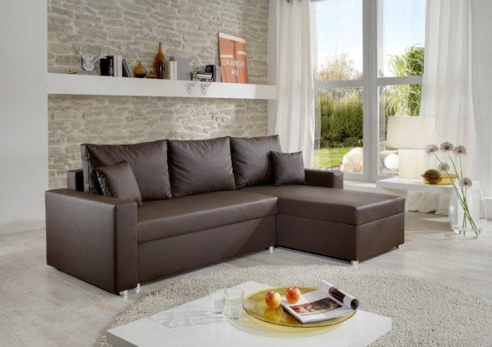 Leather corner sofa - for living room