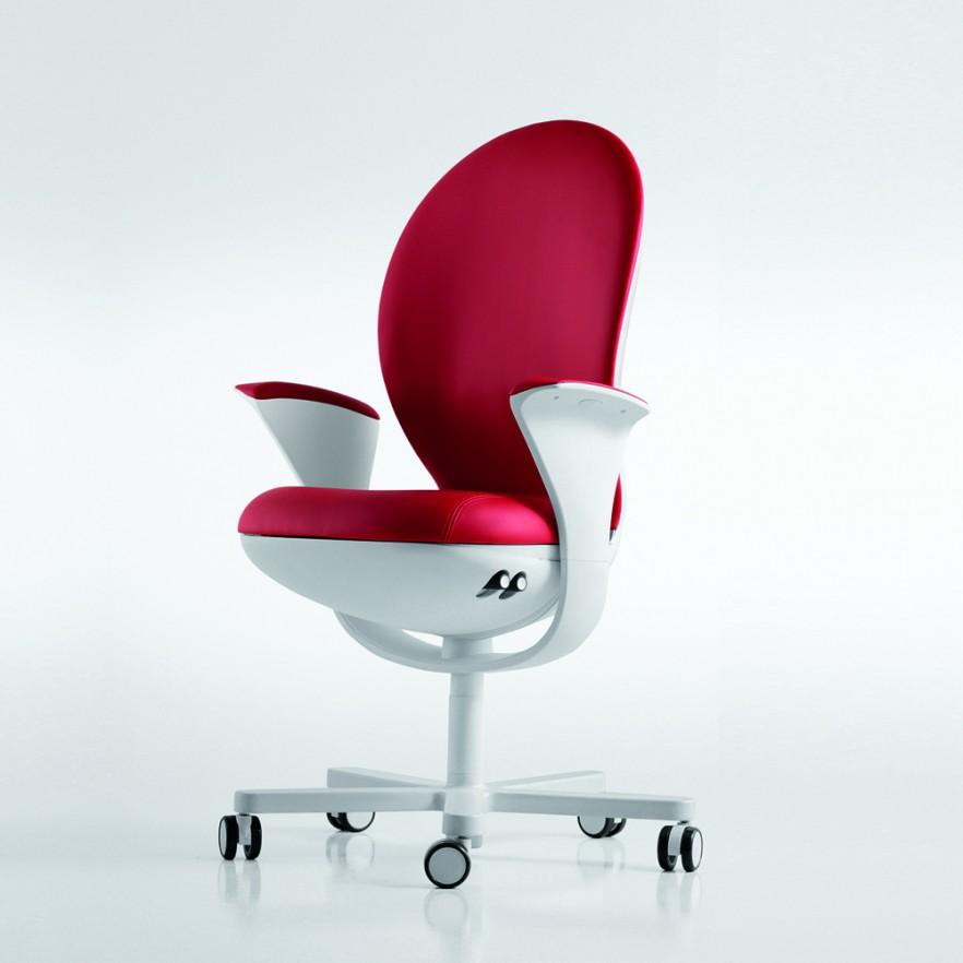 Red office chairs with wheels