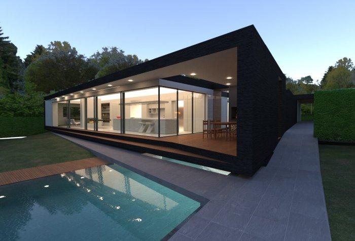 A Beautiful Touch From A Deep Forest - Contemporary Modern House in the UK - London Area: contemporary modern building residential house home visual swimminig pool