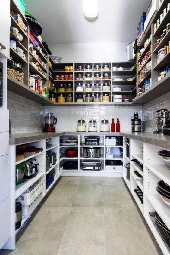 Counters and Wall Cabinets – Small Pantry Organization