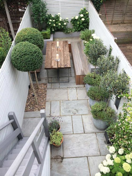 Seats and a Table - Very Small Garden Ideas on a Budget