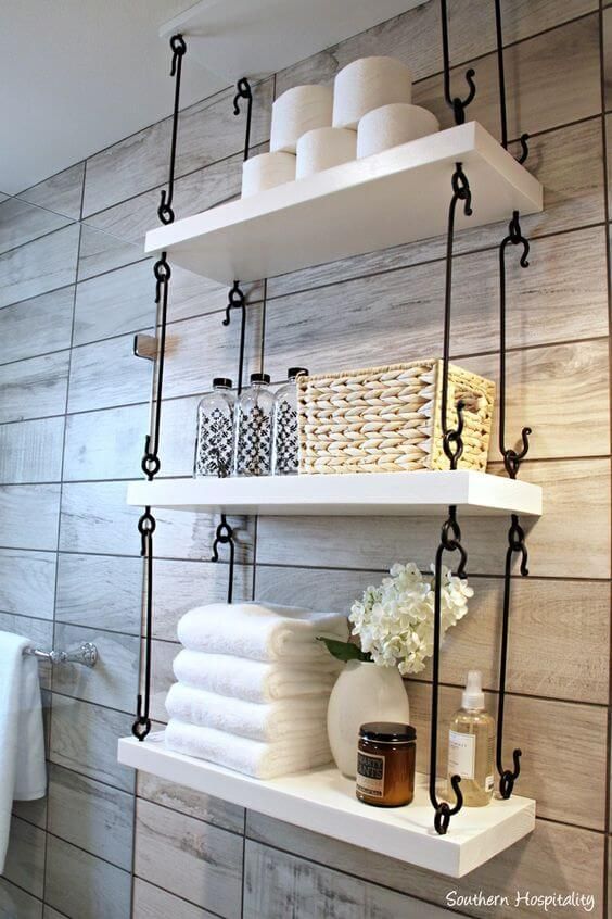 small bathroom shelf decor