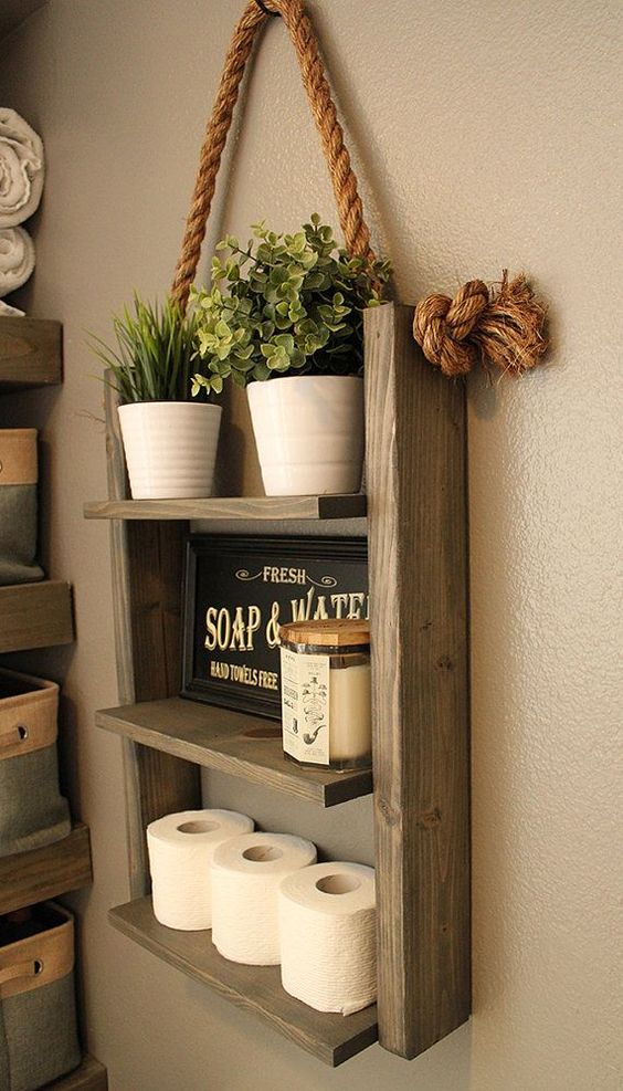 hanging shelf bathroom