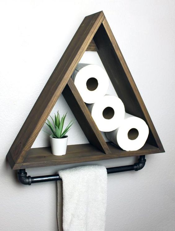 Geometric and Gorgeous – Decorative Bathroom Shelf Ideas