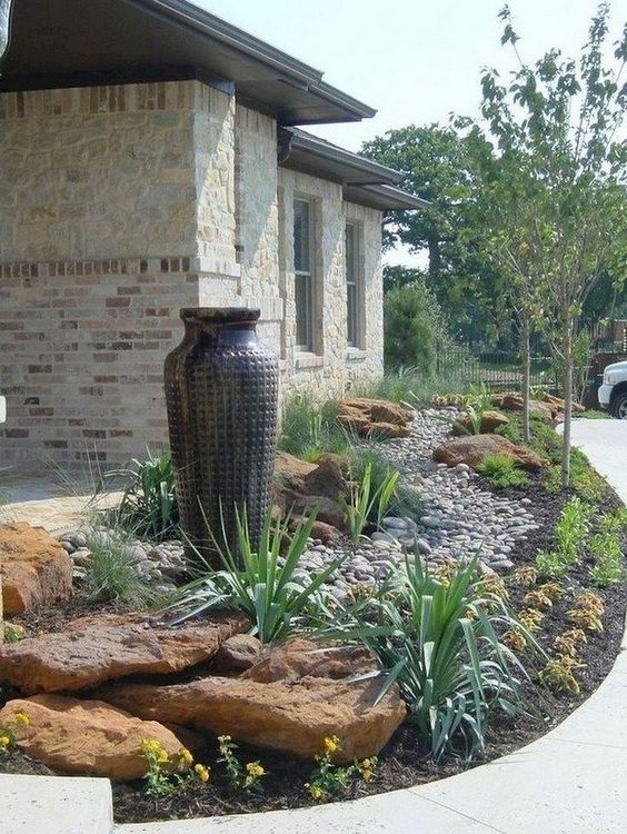 Exotic Vases - Front Yard Landscaping Ideas