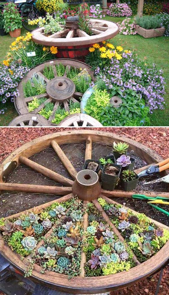 An Old Wheel – Great Garden Bed Ideas