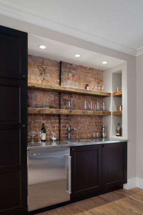 Black Cabinets and Bricks - Stylish and Homely