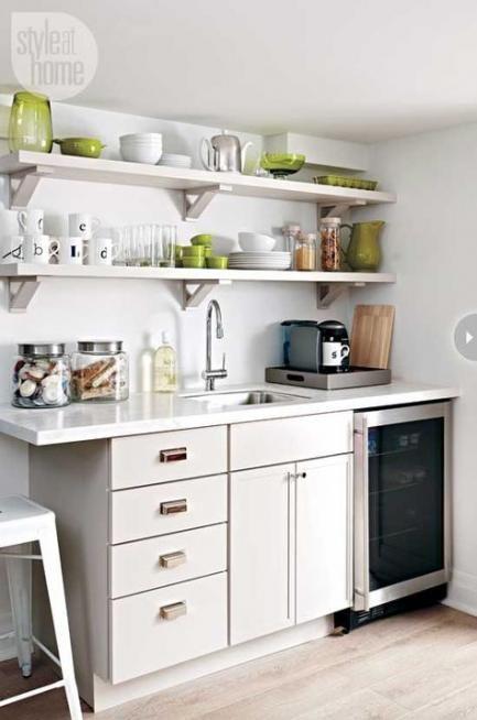 Go for Floating Shelves - Small Kitchen Design Ideas