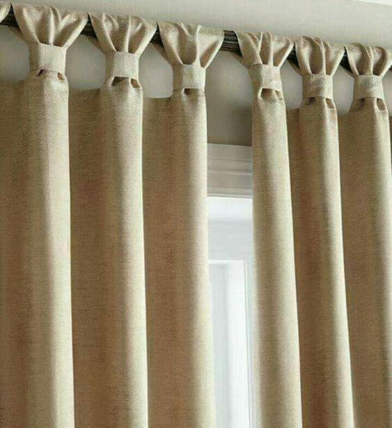 Burlap Curtains with Ruched Tabs - Bedroom Window Curtains