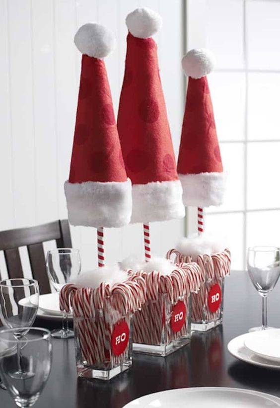 Santa Hat Topiaries - Christmas Party Decorations