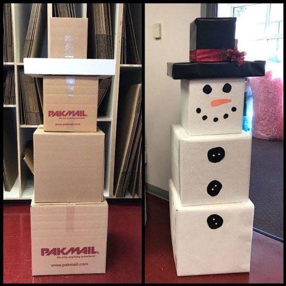 Simple Snowmen - Reuse Some Cardboard Boxes