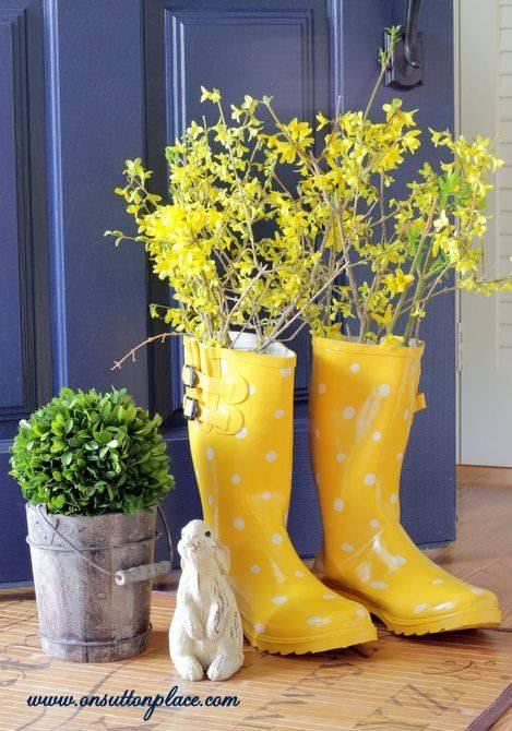 Rain Boot Vase - Spring Home Decor