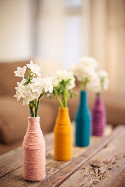 Wrapped in Yarn - Spring Table Centrepieces