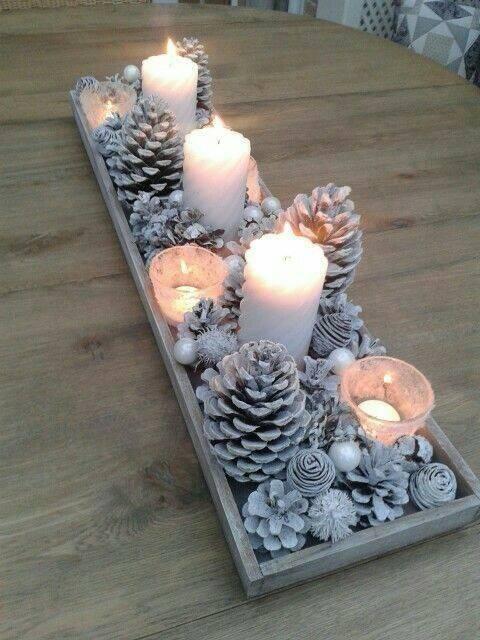 Silver and White - Stunning Christmas Table Centrepieces