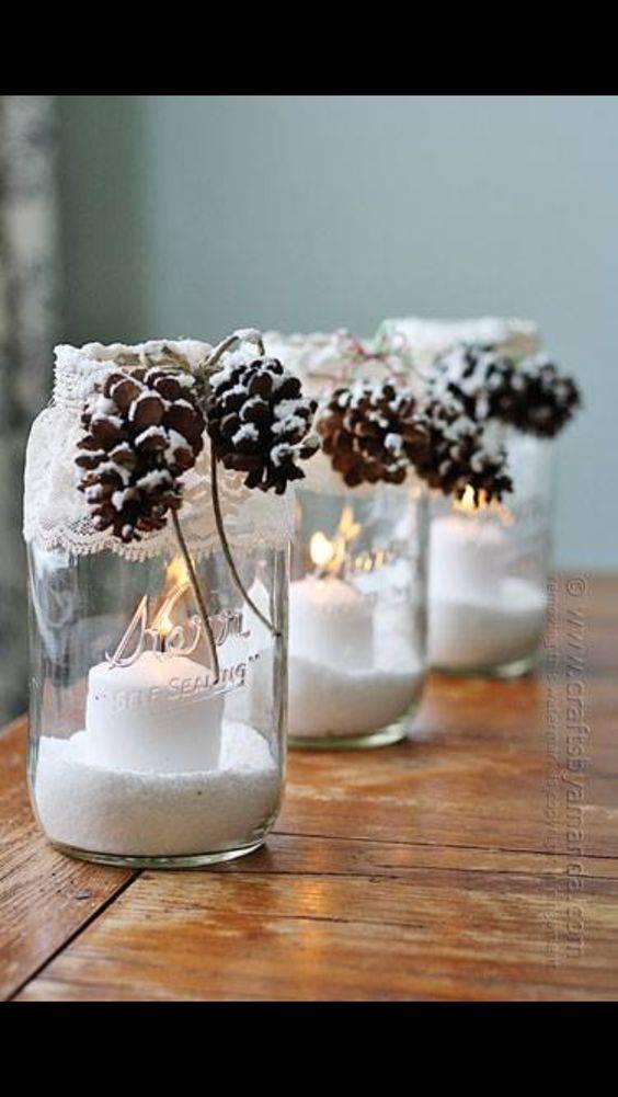 Mason Jar Designs - Homemade Christmas Table Decorations
