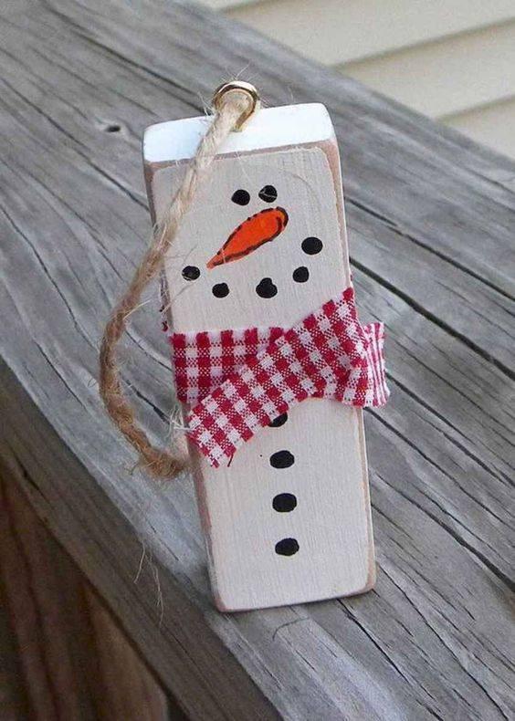 Transform a Wooden Block - Into a Snowman