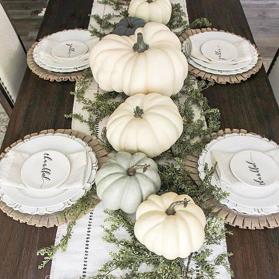 White and Bright - Fall Table Decor Ideas
