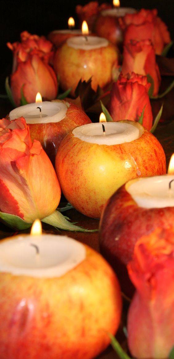 Apple Candle Holders – Fall Table Centrepieces