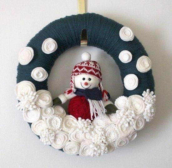 A Superb Snowman - Winter Wreath Ideas