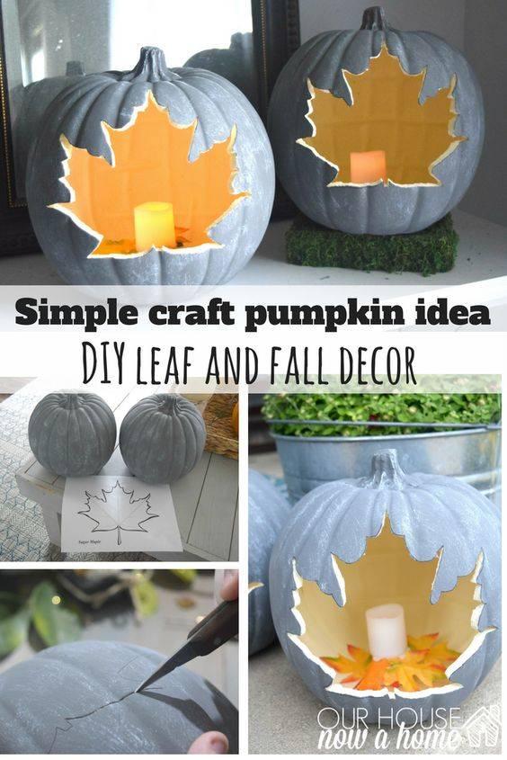 Carve Out a Leaf - Creative Pumpkin Decoration Ideas