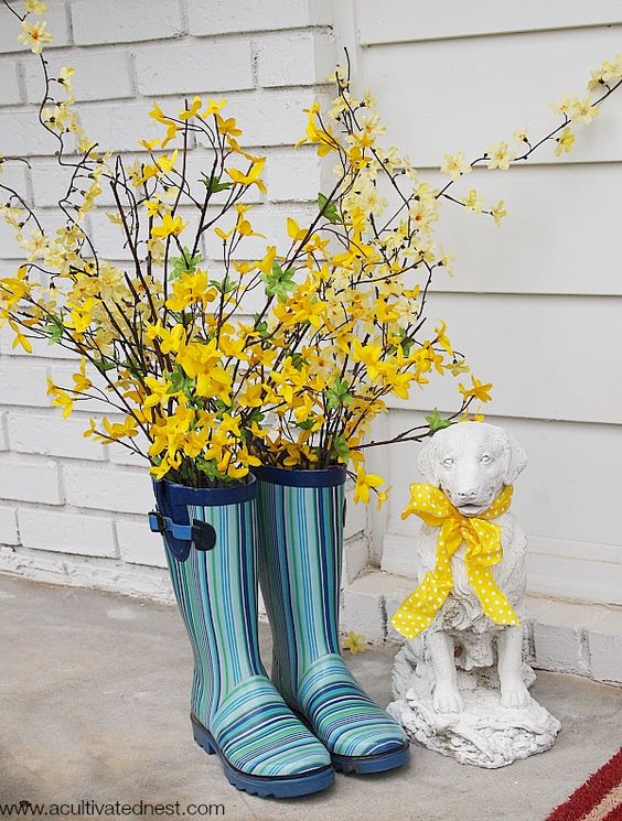Rain Boots - Adorable Spring Outdoor Decorations
