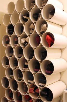 PVC Pipes - Shoe Storage Ideas for Small Spaces