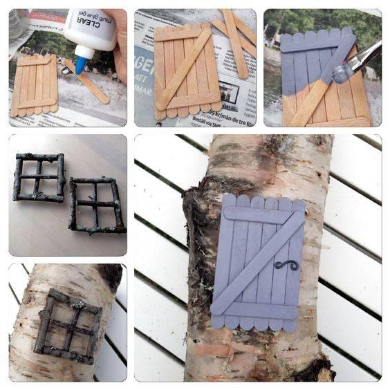 Popsicle Stick Door - For a DIY Tree Stump Fairy House
